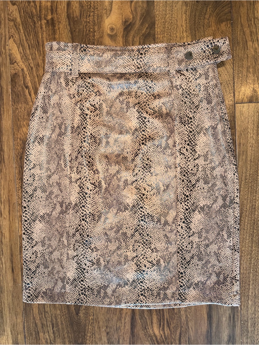 Haute Monde Taupe Snake-Print Pencil Skirt